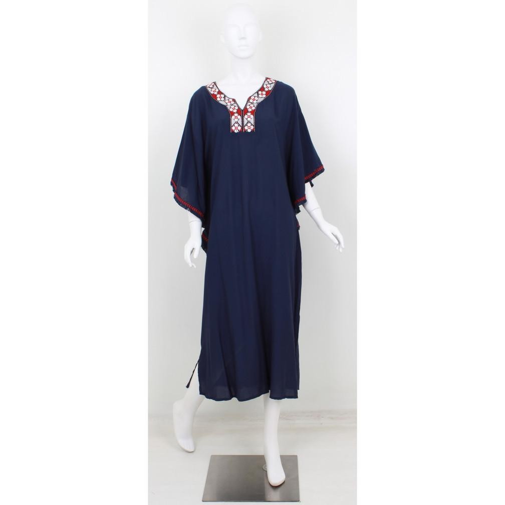 Gamis Kaftan Pesta Mewah Chic Simple Rayon Bordir Lebaran Modern Wanita Muslim Tn0476Bb Dress Kondan