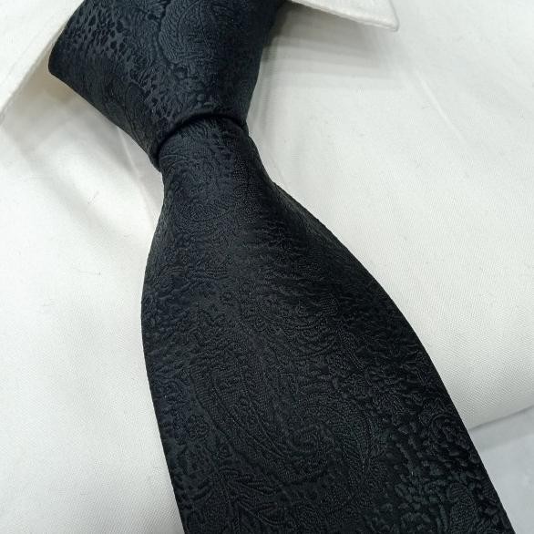 Dasi Hitam Polos Dasi Hitam Berserat Dasi Kantor Pria Hitam Panjang