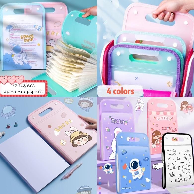 

KU09 cute multi layer folder map organizer tempat penyimpanan file kertas paper organizer Berkualitas