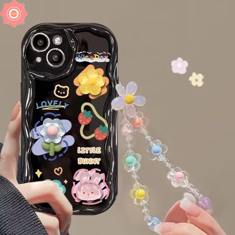 MILIKI SEGERA SUNFLOWER BONEKA 3D KELINCI LUCU BUNGA TULIP CASE KOMPATIBEL UNTUK IPHONE 7PLUS 11 XR