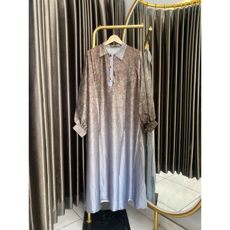 Dres Wanita Armany Silk Gradasi Motif Terbaru