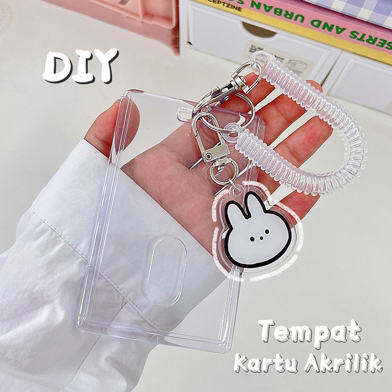 Holder Id Card Acrylic Id Card 2 sisi Tempat Kartu Id Card Member Name Tag Acrylic DIY