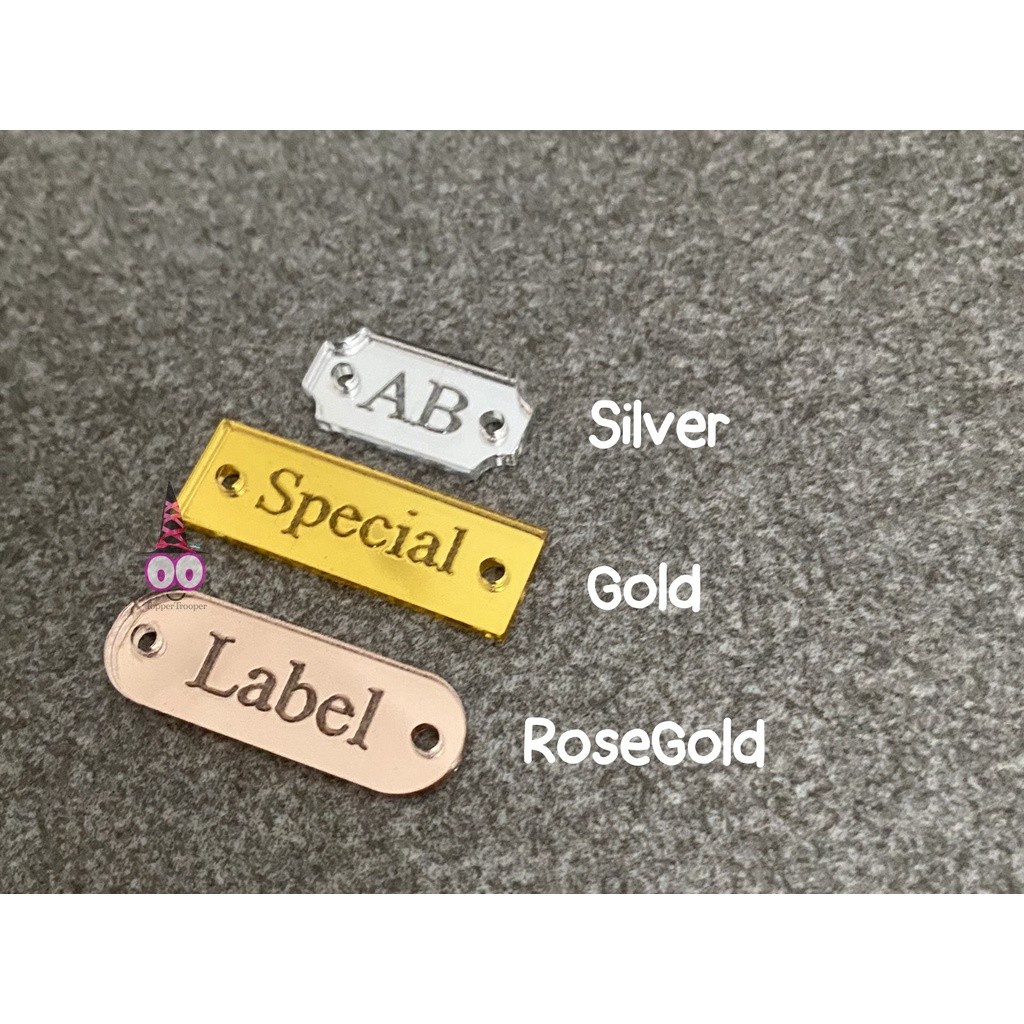 

Label Akrilik Label Produk Akrilik Label Tas Label Hijab Branding Custom Cutting Label Produk