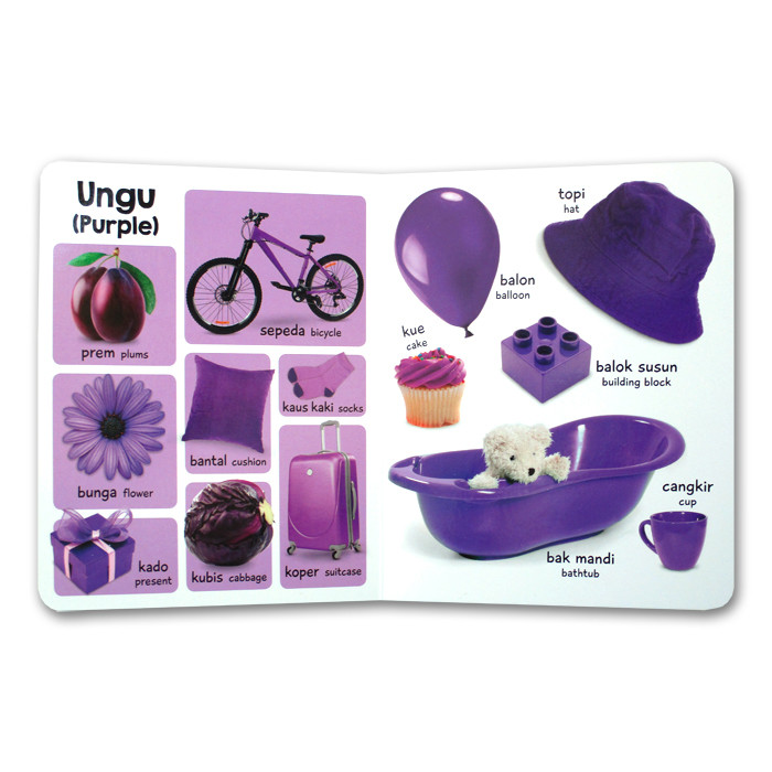 

[GinukGinuk] Bilingual Warna - Aku Tahu! Board Book (lebih dari 130 kata pertama) (2 bahasa: Bhs