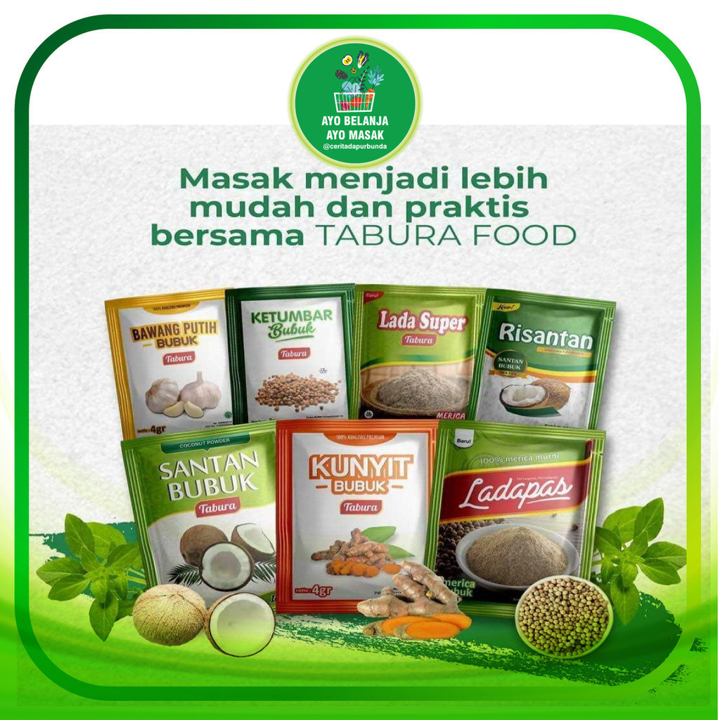 

TABURA Aneka Bumbu Rempah Bubuk per Renteng (isi 12 sachet)