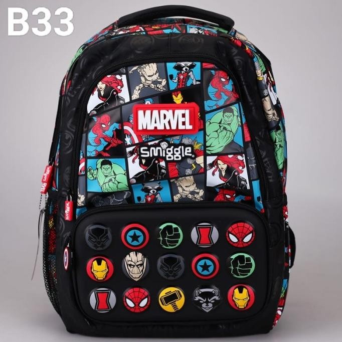 TERBARU SMIGGLE BLACK DINOSAUR BACKPACK REPLICA TAS RANSEL ANAK SD SMP DINO 
