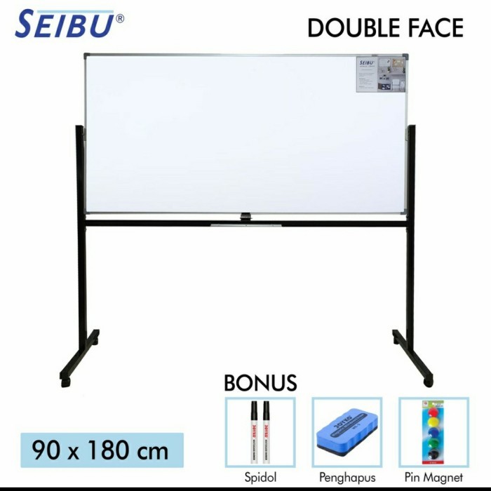 

Terbaru Papan Tulis Whiteboard / Standing Magnet Double Face Seibu 90X180Cm Promo Ready Stok