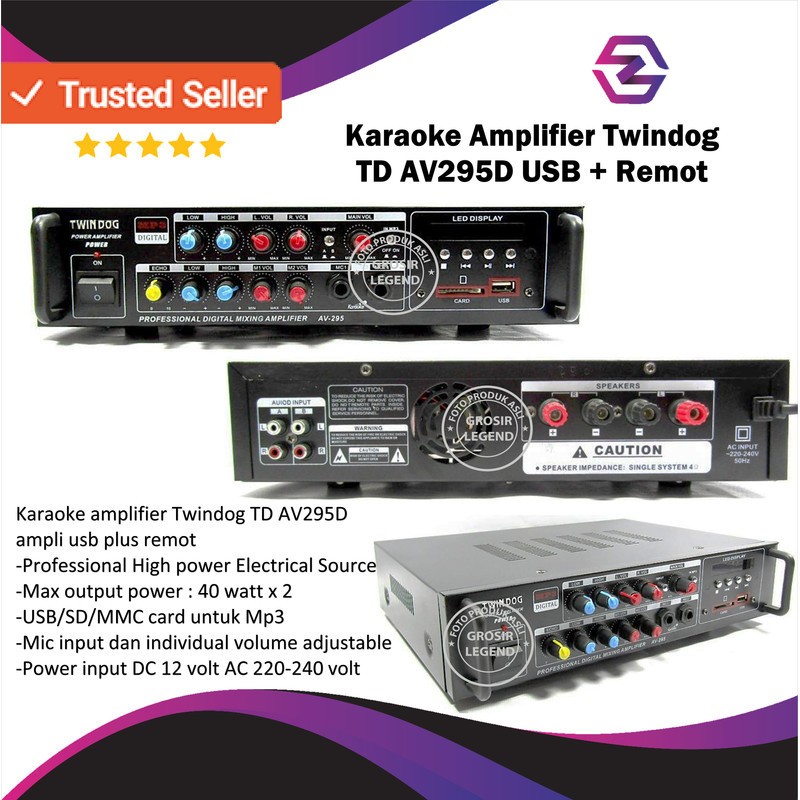 Karaoke amplifier Twindog TD AV295D ampli usb plus remot