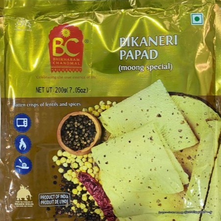 

paling diminati] BIKANERI PAPAD MOONG SPECIAL BHIKHARAM CHANDMAL 200G / Kerupuk India