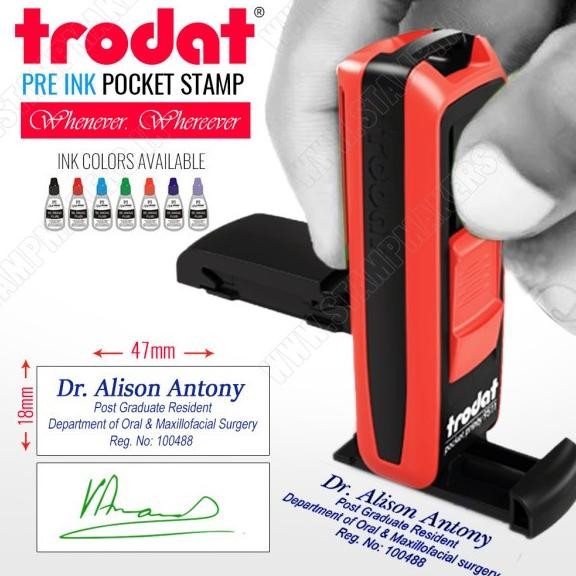 

Stempel Pocket Trodat Pocket Printy 9512 + Letter Tersedia