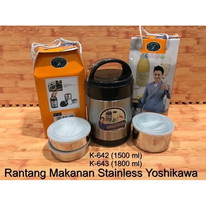 Thermos Makanan Stainless, Lunch Box Yoshikawa Rantang 1500Cc