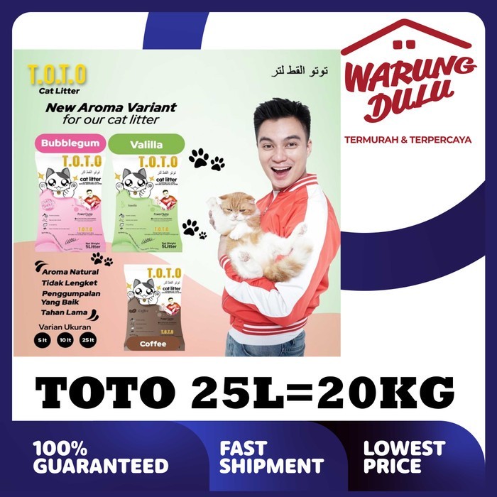 Pasir Kucing Gumpal Wangi Toto 20Kg (Ekspedisi)