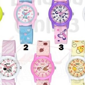 Jam Tangan Anak Q&Q Qq Qnq V22A Analog Wanita Karet Anti Air