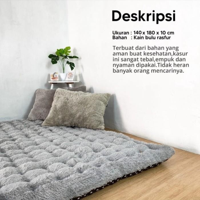 Kasur Lantai Rasfur/ Bulu/ Gender/ Lipat/ Menul Uk 12017010Cm