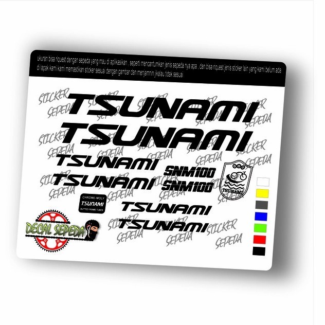 Decal Sepeda Tsunami - Sticker Fixegear Tsunami Cutting