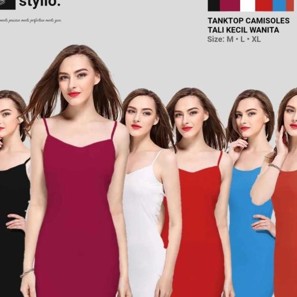 Tanktop Tangtop Casoles Kasol Singlet Tali Kecil Wanita Panjang