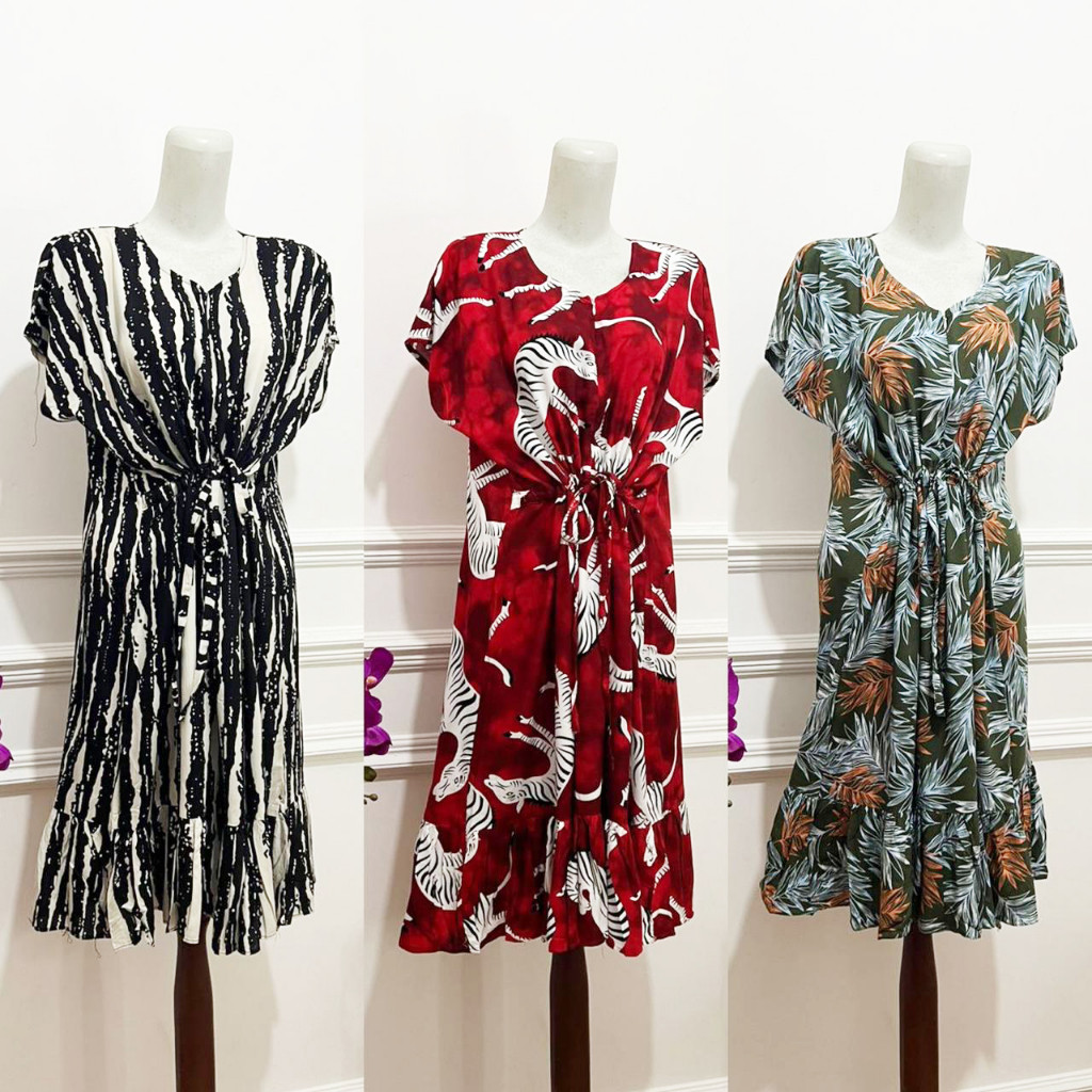 Daster Wanita Terbaru 2024 Dres Dstr Selutut Dress Remaja Kekinian Sexy Pakaian Santai Perempuan Ham