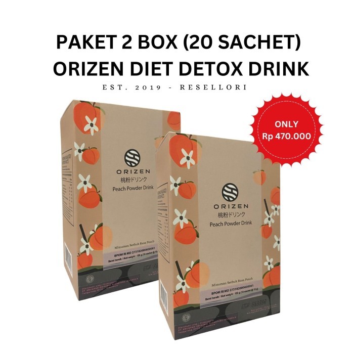 

Paket 2 Box Orizen Diet Detox Drink Batch Baru Tanpa Gula BPOM