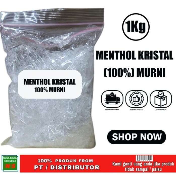 

Mentol Kristal 1 KG / Menthol Crystal 1 kg / 1000 gram ( Food Grade )