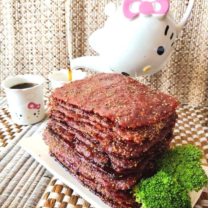 

pork bak kwa Zhu Fu, dendeng babi Singapore siap makan