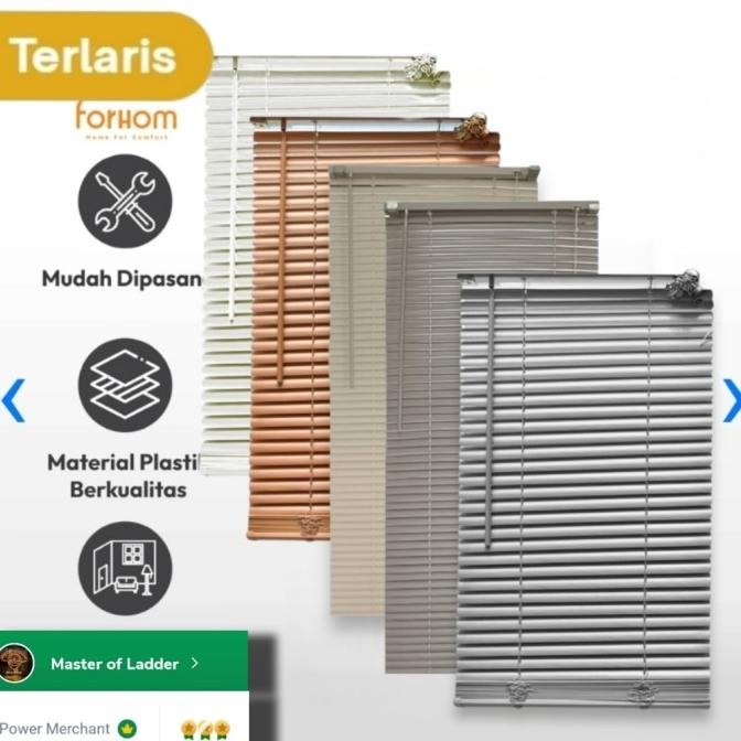 Tirai Gorden PVC gulung Indoor Outdoor -Krey Venetian Blind 60 x180