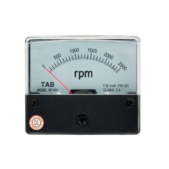 Tachometer / Rpm Meter Analog 0 - 2500 Rpm- 1Ma 10V Dc Tab