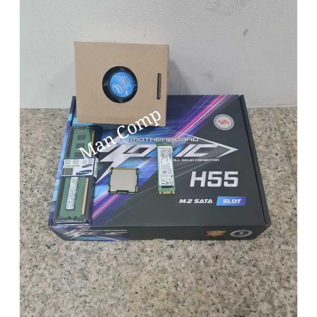 Paketan Baru Core i5/i3 Mobo H55 + SSd m.2 128GB + Ram ddr3 + Fan