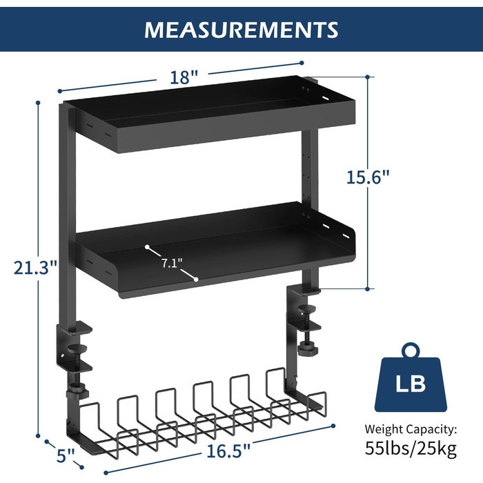 

Pulcro Desk Mount Cable Management Tempat Penyimpanan Kabel + Rack Organizer