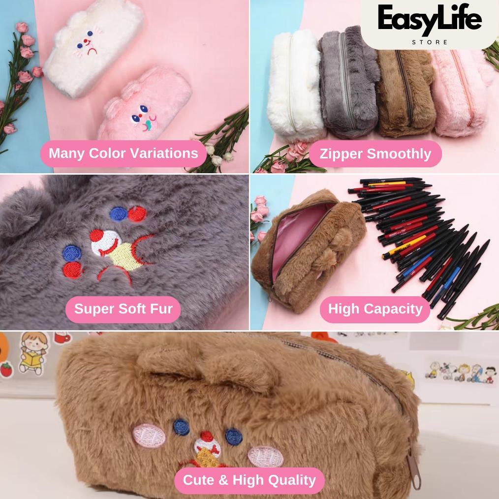 

ss-64 Kotak Pensil Alat Tulis Bulu Motif Karakter Lucu Pencil Case Anak High Capacity Hemat