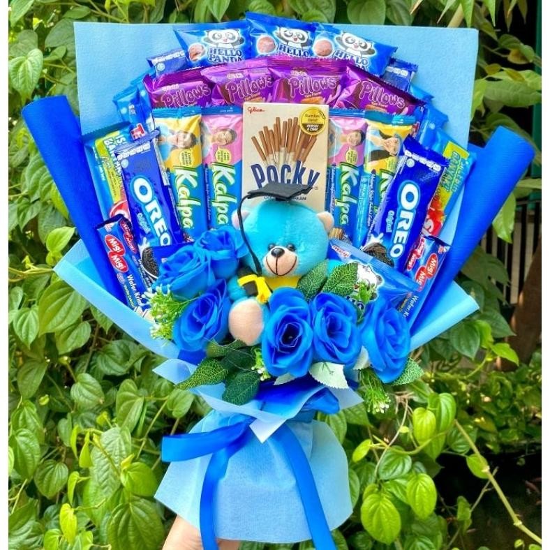 

tg-342 (B) Buket Big Premium Snack Boneka Wisuda Bunga Lengkap Cowo SERBA BIRU/paket/bingkisan Snack Ulang Tahun/Ultah/ Wisuda/Kado/Hadiah Pacar/sahabat/Sidang skripsi/seminar/santunan anak yatim Original