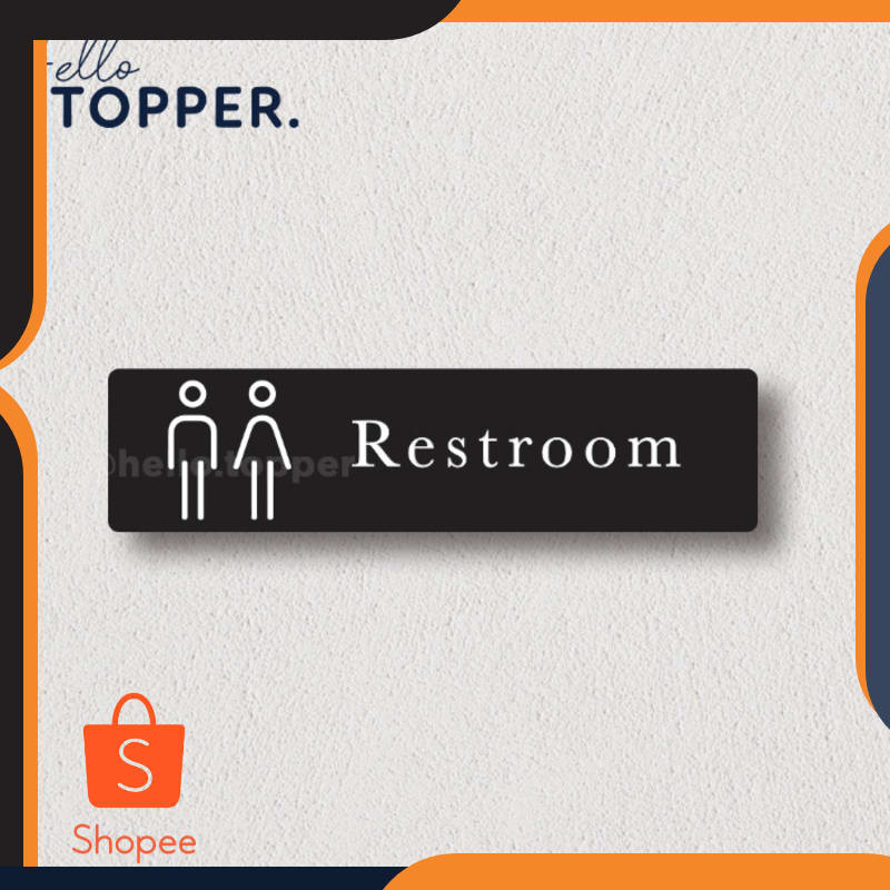 

Promo Akrilik Sign Board Label Signage UV Print - Toilet Restroom - Putih Keren