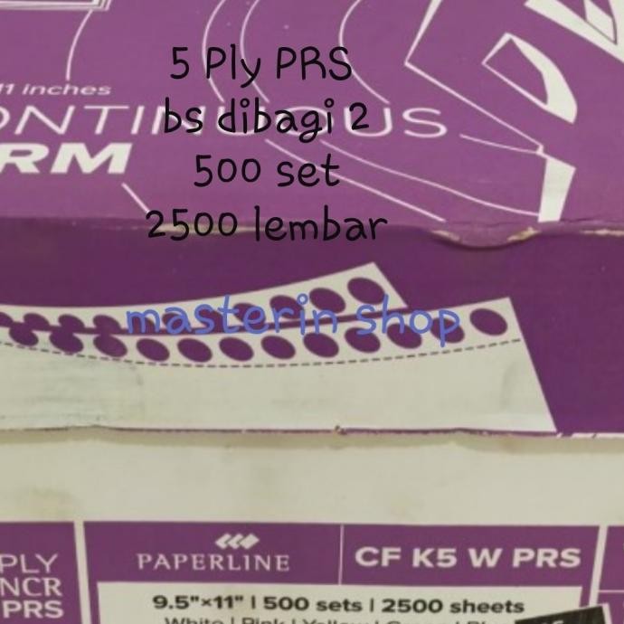 

Kertas komputer/Continous Form 9.5"x11" 5 Ply PRS (bisa dibagi 2)