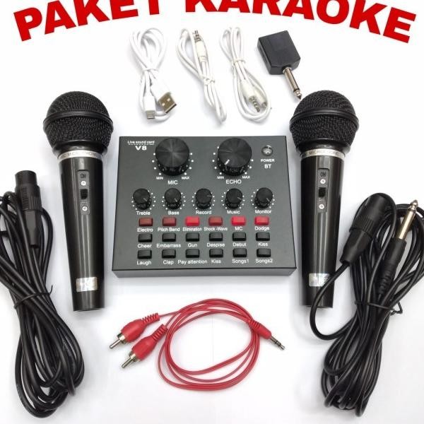 Alat Karaoke Kluarga Di Rumah Soundcard Bluetooth Audio Usb External