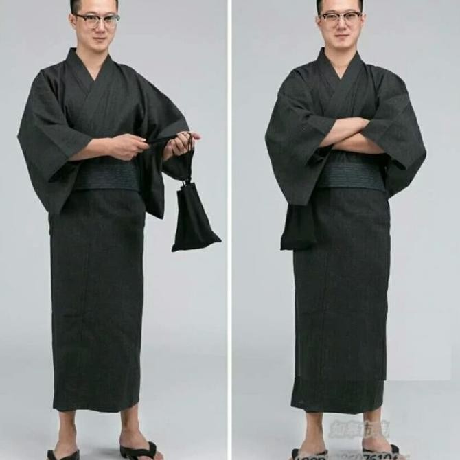 BAJU JEPANG YUKATA POLOS PRIA KIMONO MATSURI