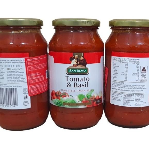 

San Remo Saus Saos Pasta Sauce Tomato & Basil Tomat 500Gr