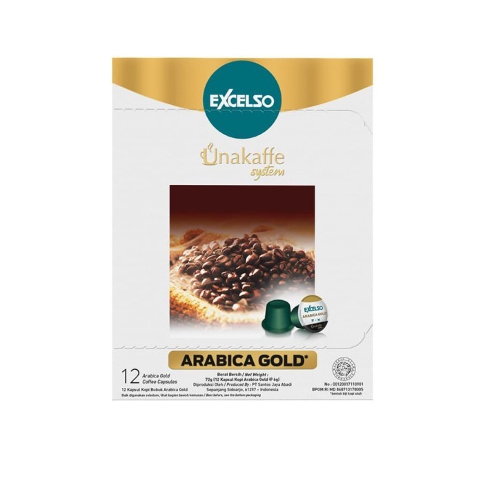 

Excelso Unakaffe Kopi Kapsul Arabica Gold (12 Pod / 6 Gram)