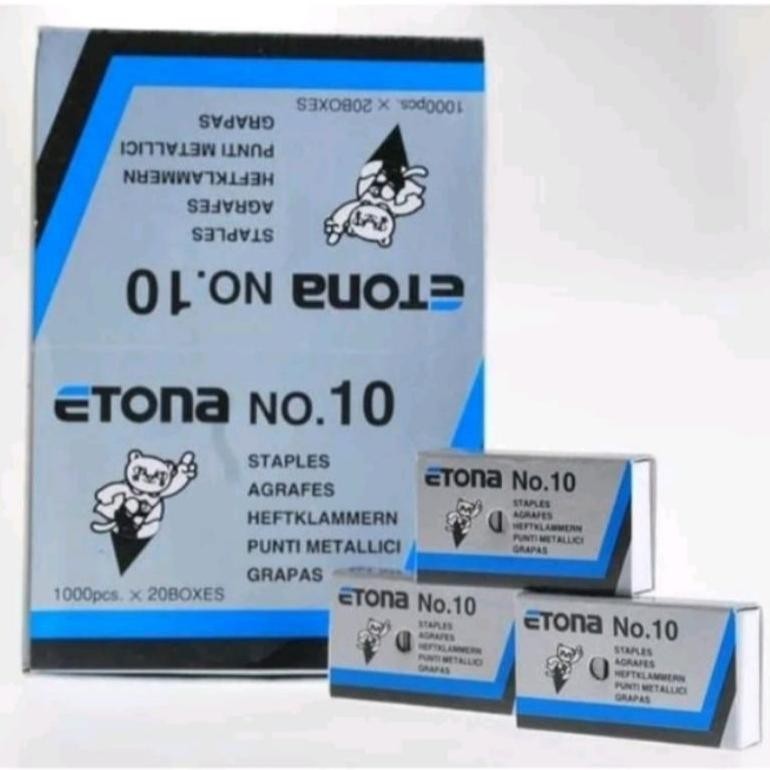 

Isi Staples Etona No.10 ( 1 box / 20 kotak kecil)