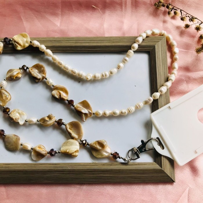 

Terbaru!!! Strap Lanyard Kalung Gantungan ID Card Mutiara Air Tawar