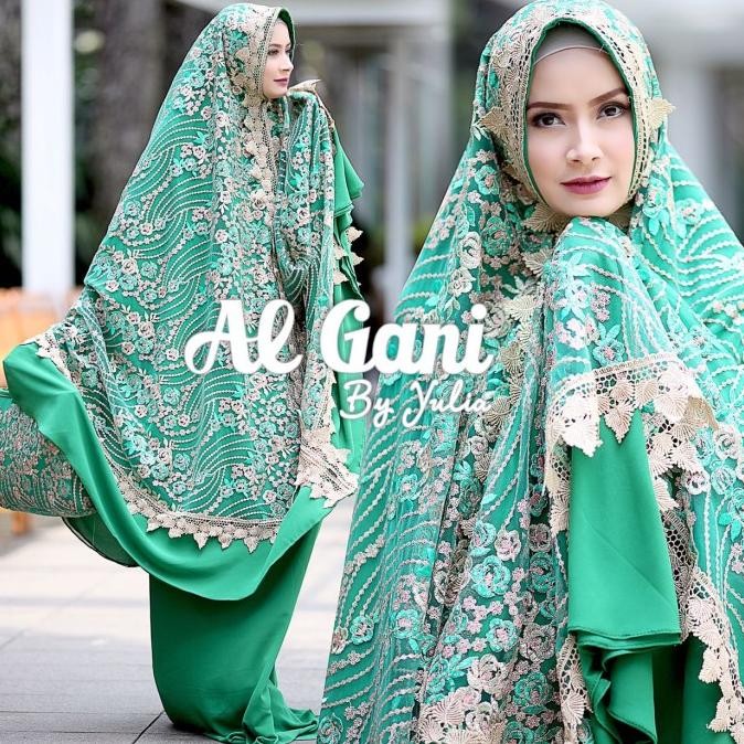 Mukena Ashanty Brukat Mewah by Al Gani, Hijau