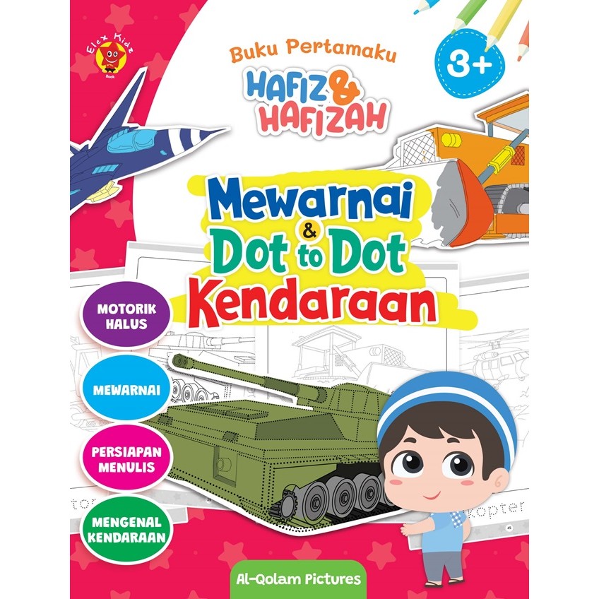 Gramedia Cirebon  - BUKU PERTAMAKU HAFIZ DAN HAFIZAH MEWARNAI DAN DOT TO DOT KEN
