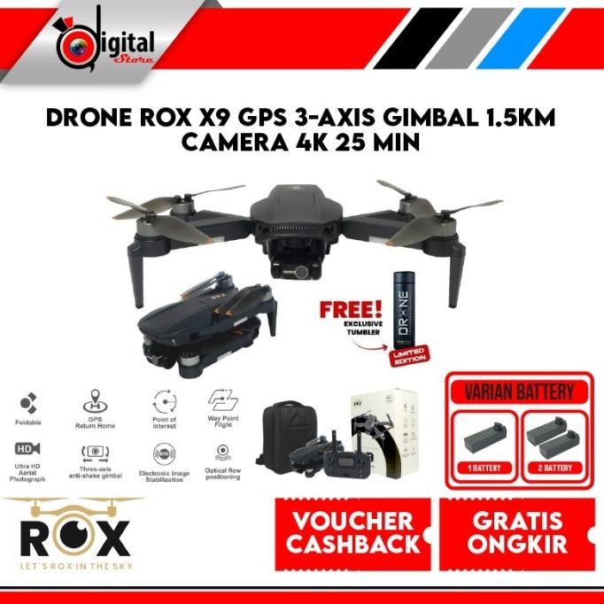 Drone Rox X9 Gps 3-Axis Gimbal 1.5Km Camera 4K 25 Min - Drone