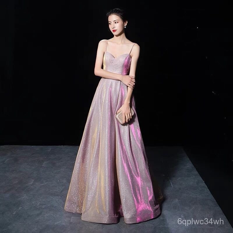 Adult Ceremony Banquet Noble Elegant Sexy Slimming Socialite Starry Sky Dress Elegant Evening Dress 