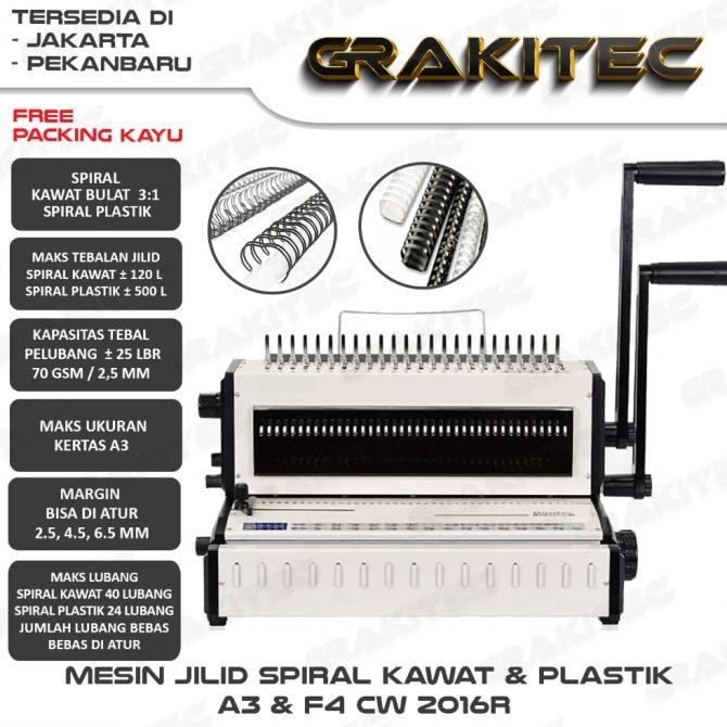 

MESIN JILID SPIRAL CW2016R KOMBINASI KAWAT 3:1 BULAT & SPIRAL PLASTIK ORIGINAL DAN TERPERCAYA