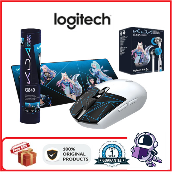 100% Potret keluarga Logitech KDA asli Set headset mouse gaming edisi terbatas G304 G333 G840 pengir