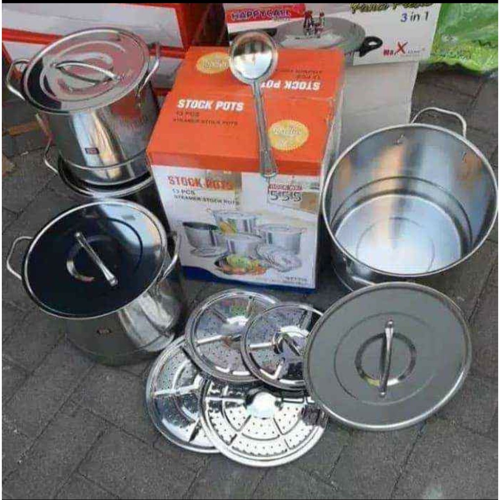 Panci Serbaguna Pnci Stainless Mpasi Tebal Alat Memasak Anti Lengket Tutup Kaca Pnci1 Set Lengkap Pr