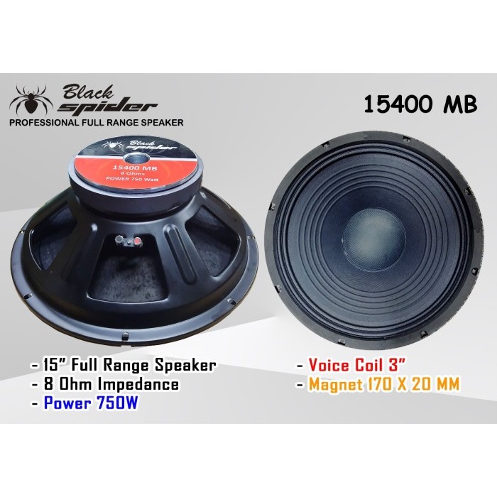 SPEAKER BLACK SPIDER 15 INCH 15400 M KOMPONEN BLACKSPIDER 15400M ORI