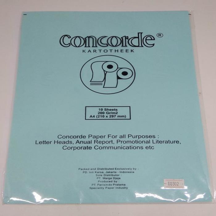 

KERTAS CONCORDE 80302 A4 200GR BIRU