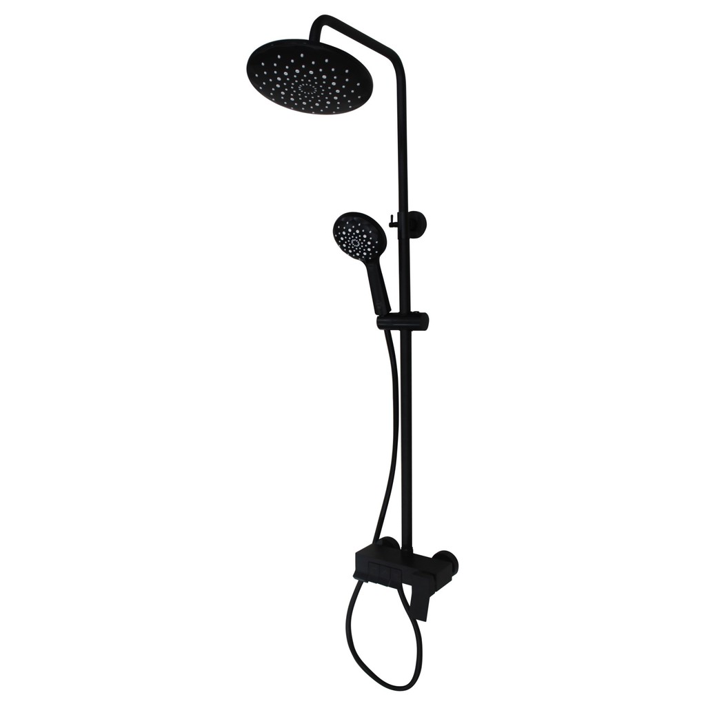 Ready SHOWER SET MANDI HITAM MINIMALIS EIXO BLACK KUNINGAN AIR PANAS DINGIN