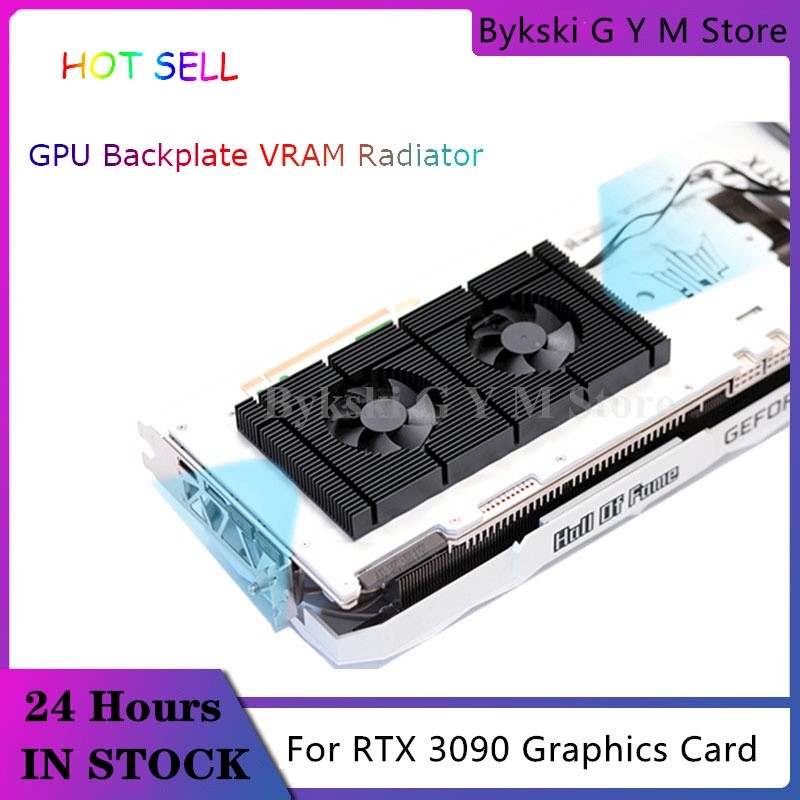 GPU Backplate Memory Radiator untuk NVIDIA RTX 3090 Series Kartu Grafis VGA VRAM, Panel Aluminium + 