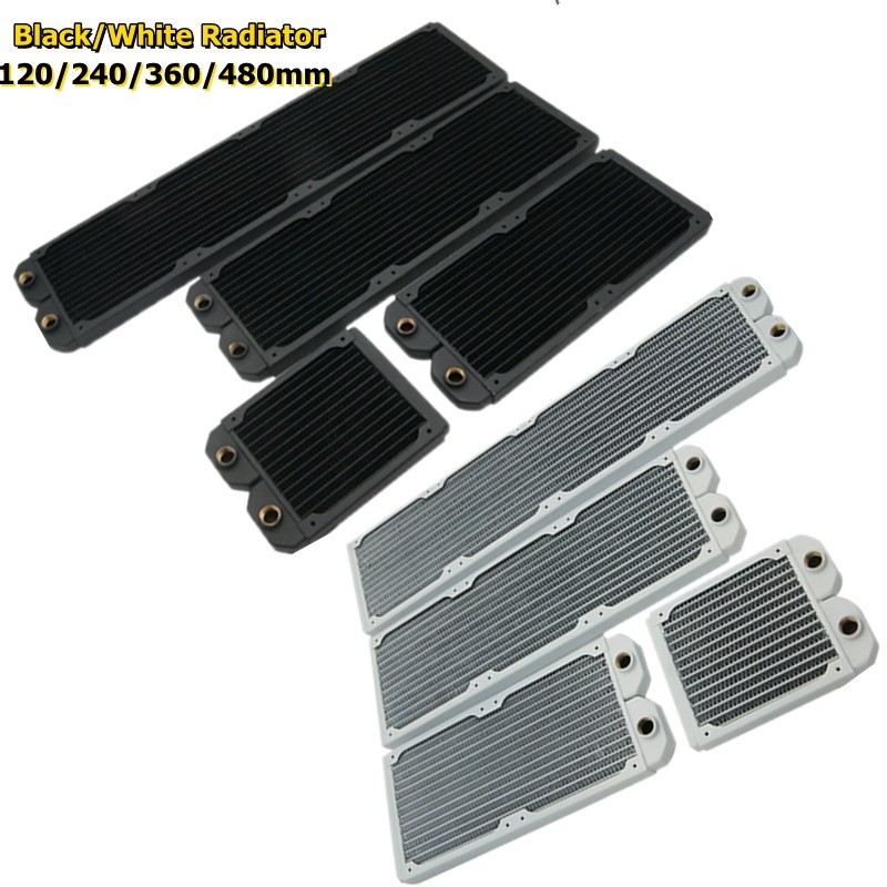 Radiator Komputer Tembaga Penuh Tipis 20Mm 120/240/360/480Mm G1/4 ''Pendingin Penukar Panas untuk Pe